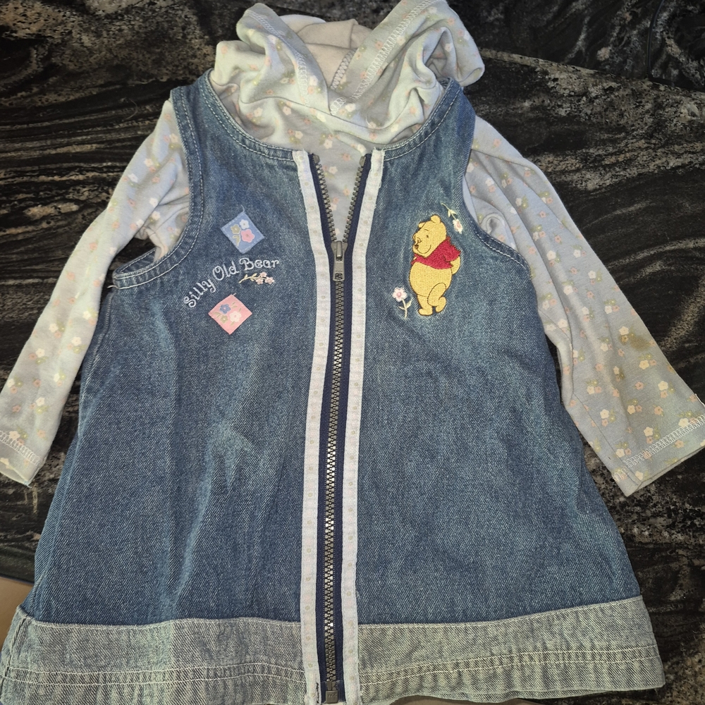 Disney Winnie the Pooh Denim Dress for Kids - Blue